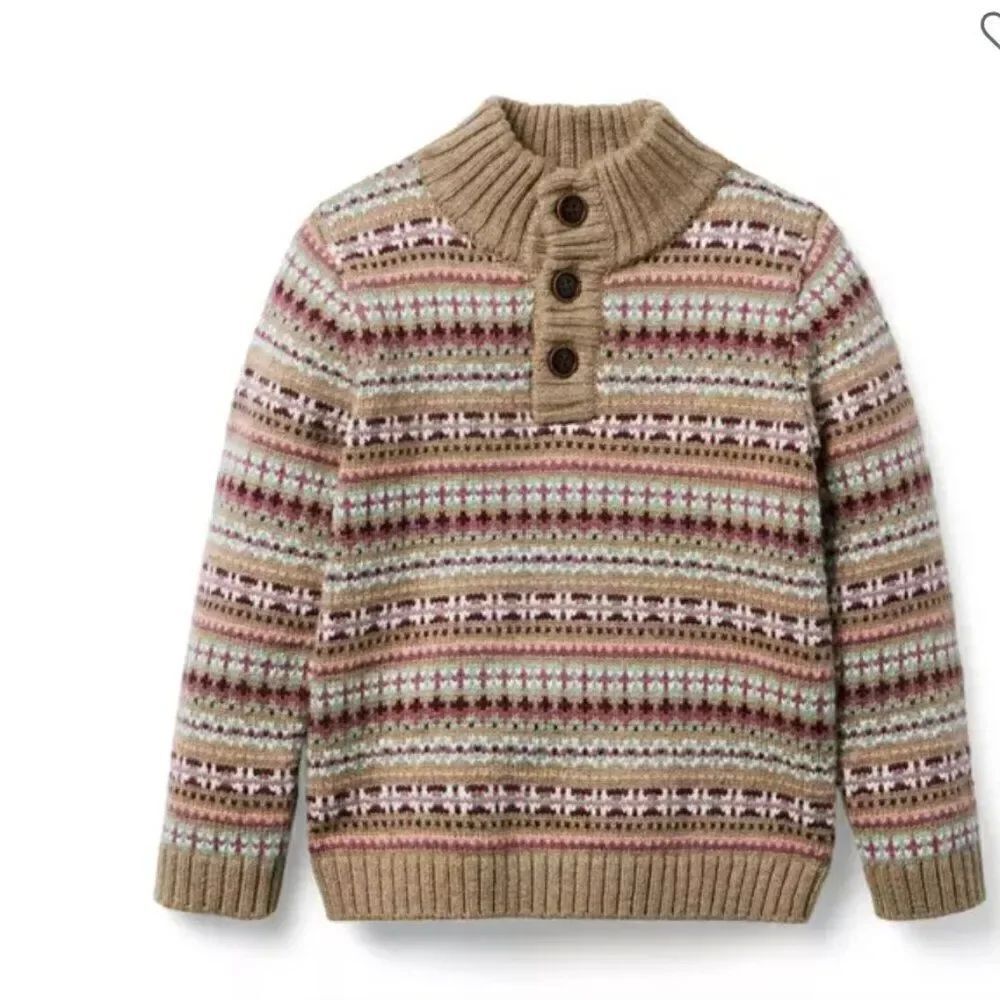 Janie and Jack 10047623 Boys The Cabin Fair Isle Sweater size 18-24 months NWT